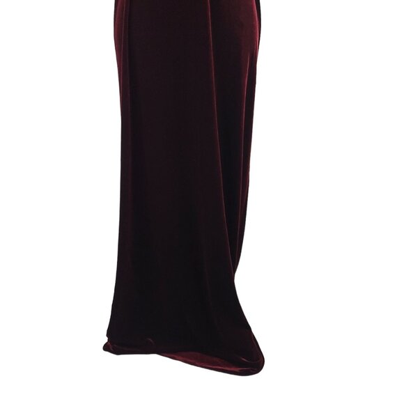 Laundry By Shelli Segal Velvet Maxi Dress Womens Size 4 Burgundy Halter Formal - Picture 10 of 14